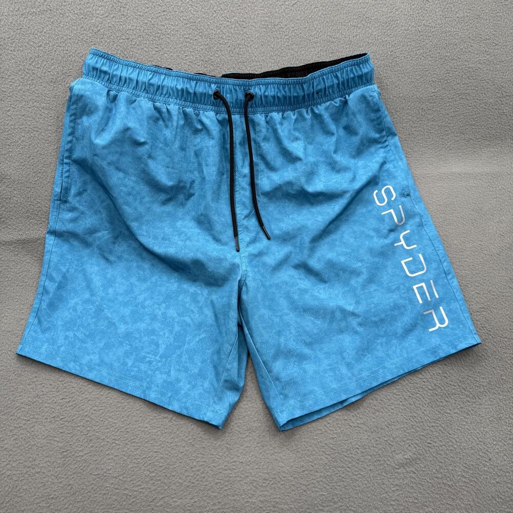 Spyder Swim Shorts Mens XL Blue‎ UV Protection Lined Drawstring Trunks Beach